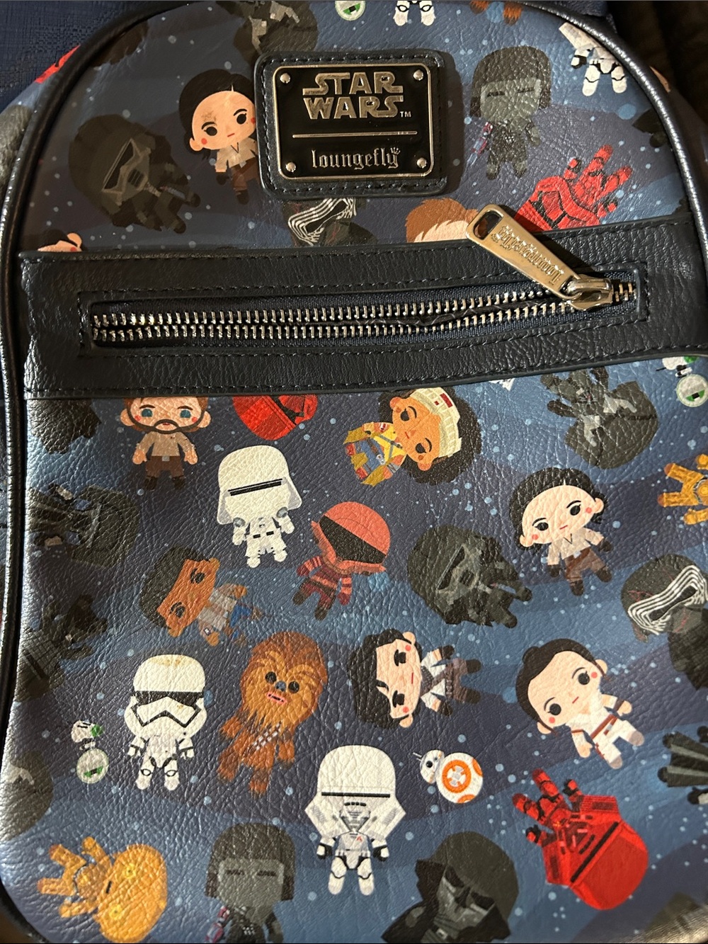 Loungefly Star Wars Mini Backpack in Blue with Multicolor Character Print